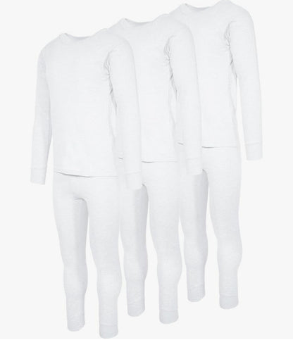 White Men’s Crew Neck Thermal 2 In 1 Set