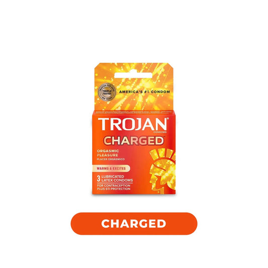 TROJAN CHARGED LUBRICATED LATEX CONDOMS 3ct-18ct