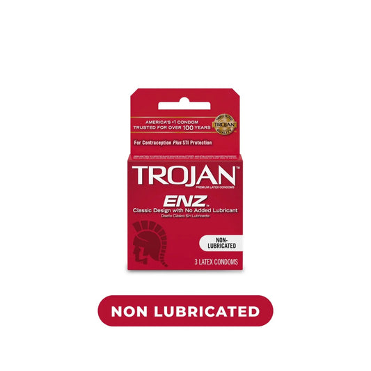 TROJAN ENZ NON LUBRICATED LATEX CONDOMS 3ct-18ct