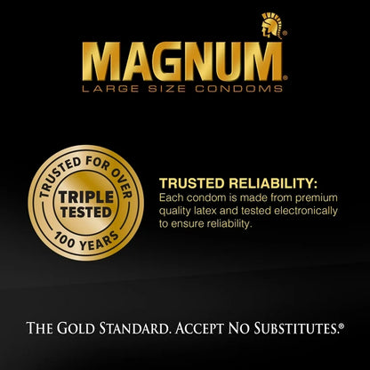 MAGNUM LUBRICATED XL SIZE LATEX CONDOMS 3ct-18ct