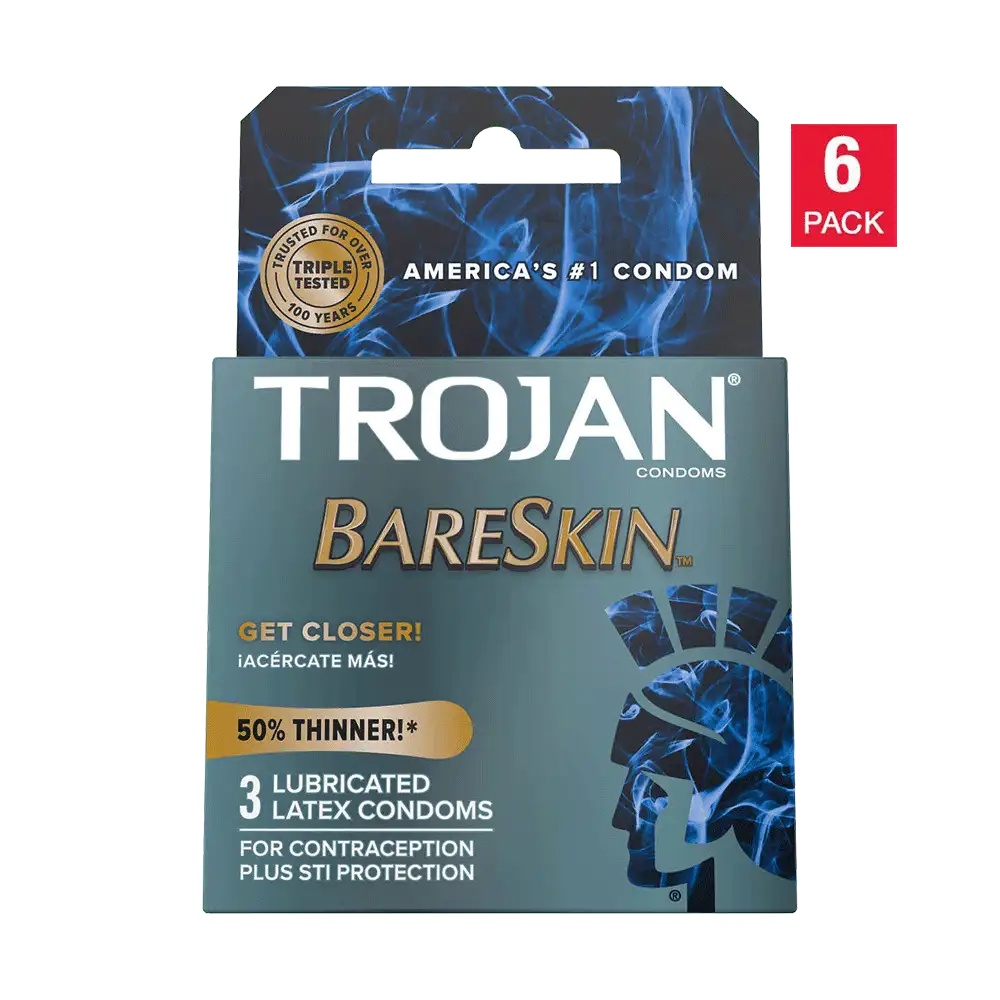 TROJAN BARESKIN LUBRICATED LATEX CONDOMS 3ct-18ct