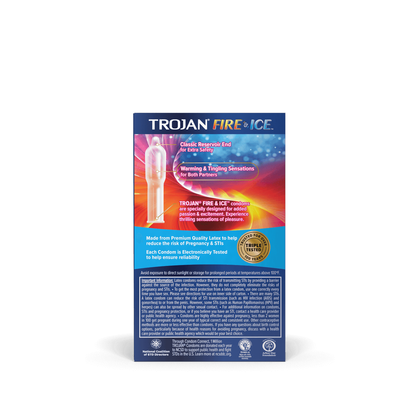 TROJAN FIRE & ICE LUBRICATED LATEX CONDOMS 3ct-18ct