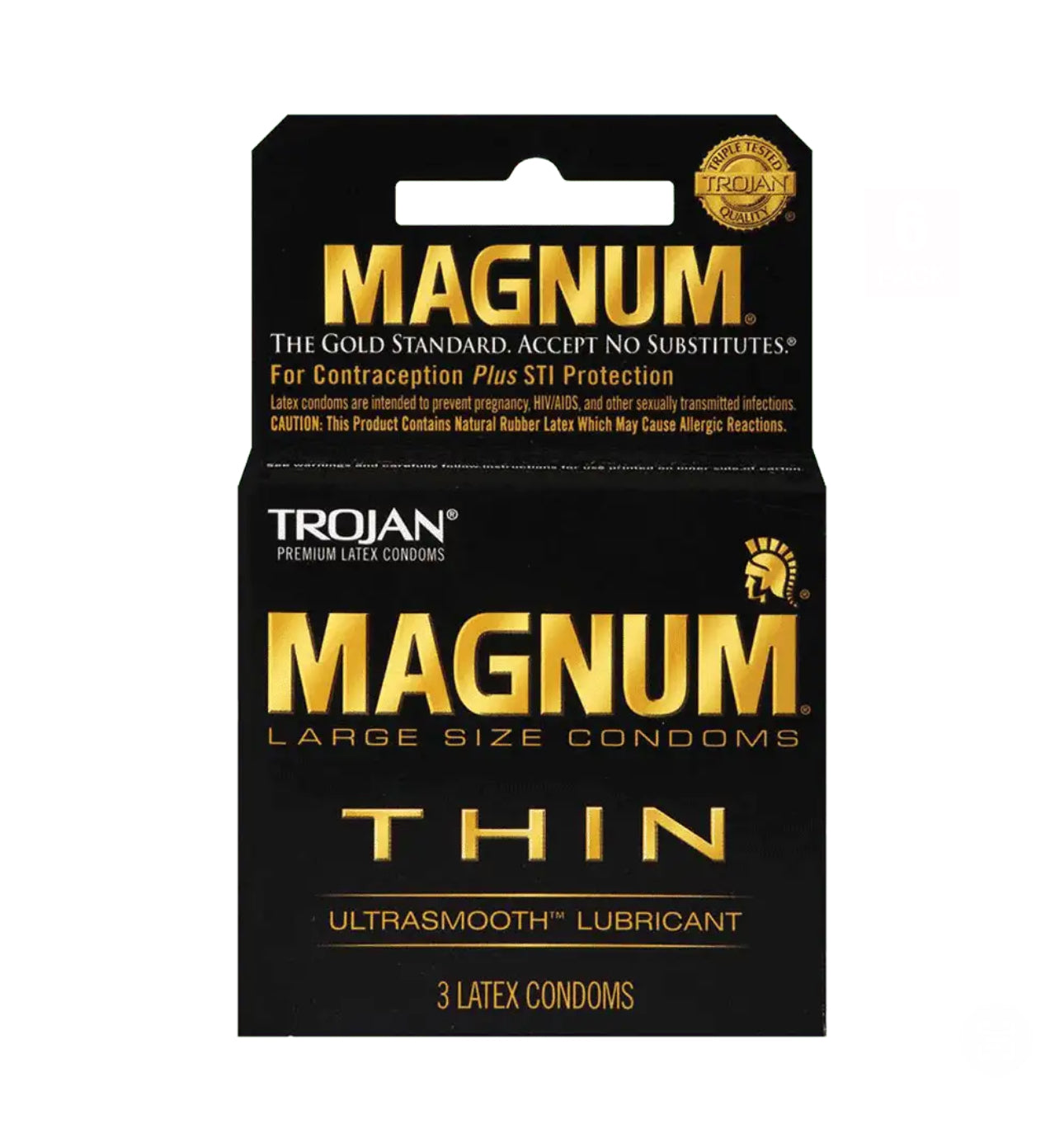 TROJAN MAGNUM THIN LUBRICATED
LATEX CONDOMS 3ct-18ct