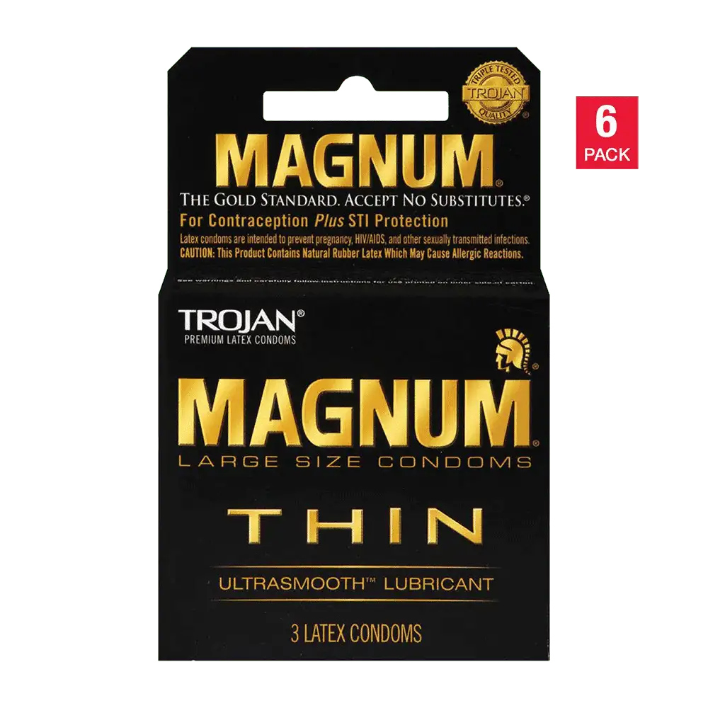 TROJAN MAGNUM THIN LUBRICATED
LATEX CONDOMS 3ct-18ct