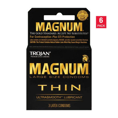 TROJAN MAGNUM THIN LUBRICATED
LATEX CONDOMS 3ct-18ct