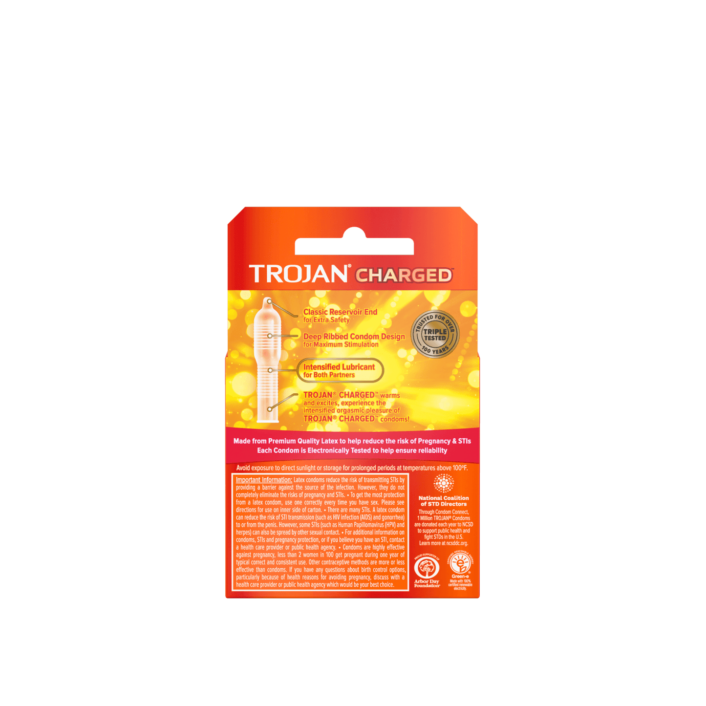 TROJAN CHARGED LUBRICATED LATEX CONDOMS 3ct-18ct