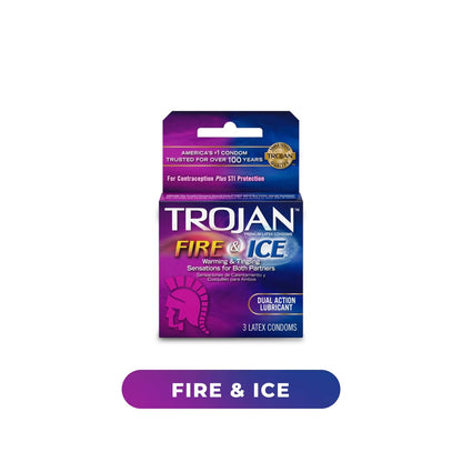 TROJAN FIRE & ICE LUBRICATED LATEX CONDOMS 3ct-18ct