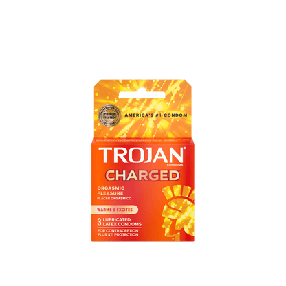 TROJAN CHARGED LUBRICATED LATEX CONDOMS 3ct-18ct