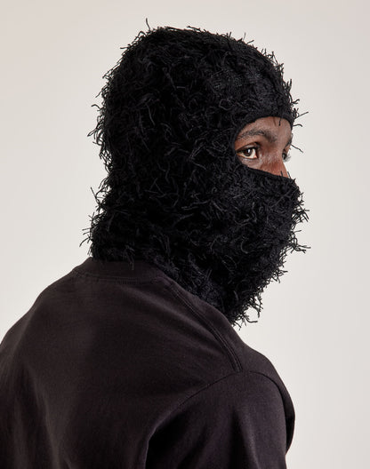 Shaggy Knit Balaclava Face Mask - Trendy Frayed Winter Fashion Mask